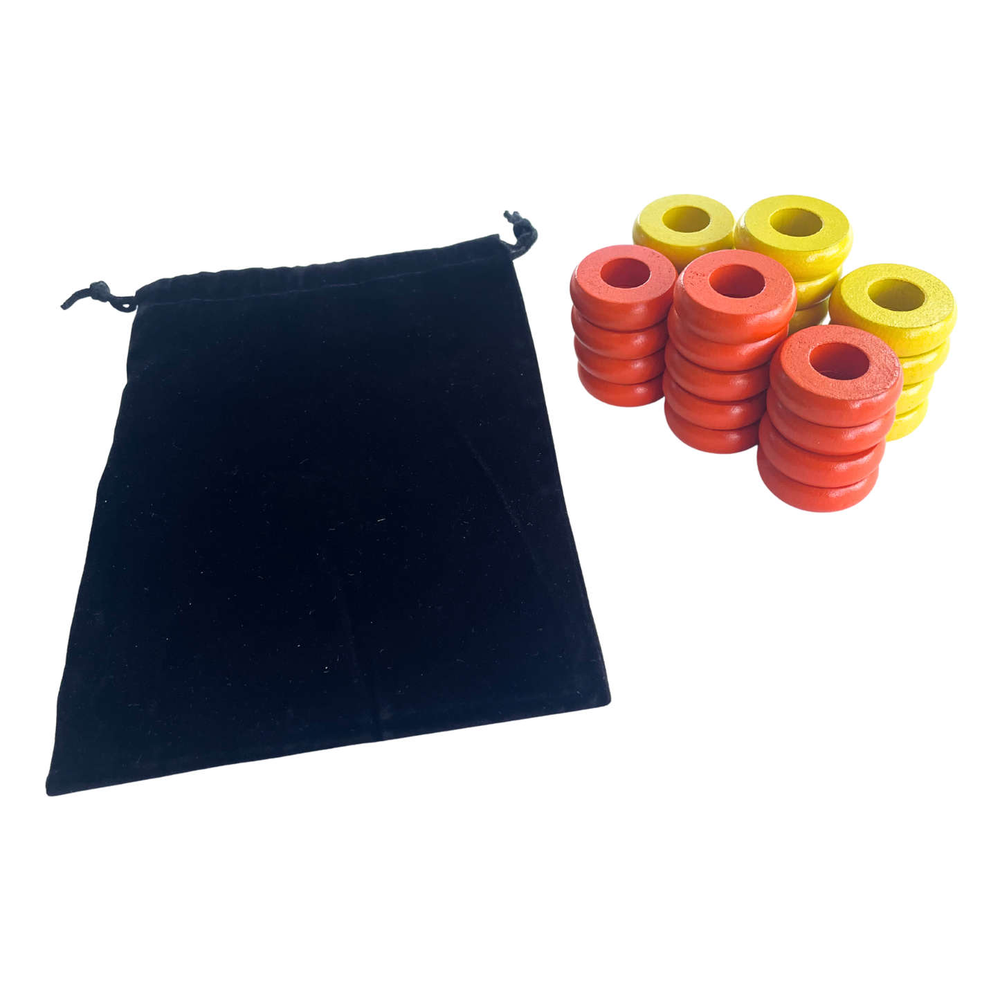 32 Orange and Yellow Carrom / Pichenotte Rings