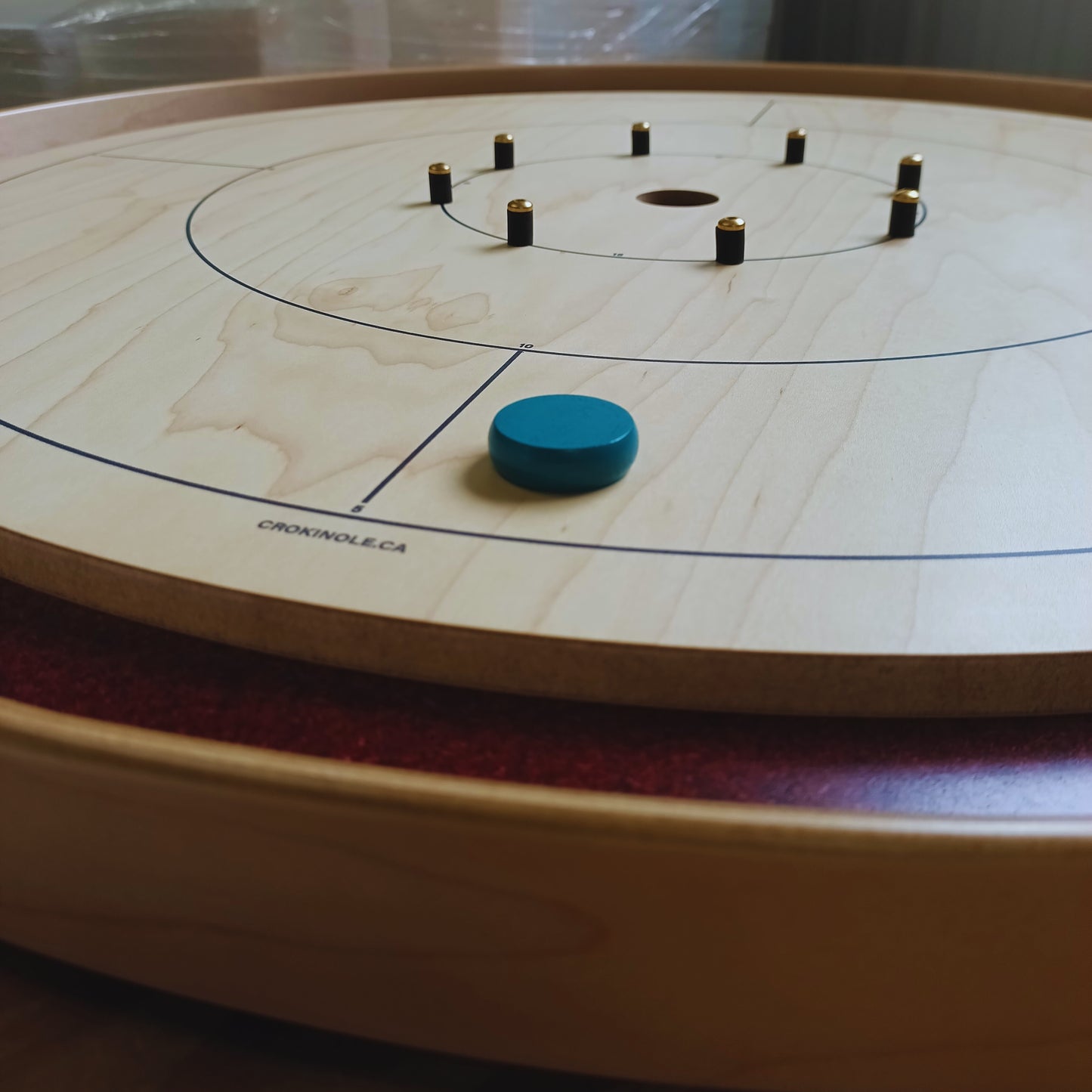 Single Light Blue Crokinole Disc
