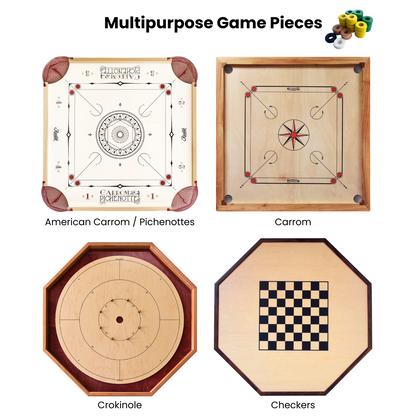 32 Green and Yellow Carrom / Pichenotte Rings