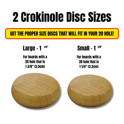 26 Crokinole Discs (Natural & Walnut Stain)
