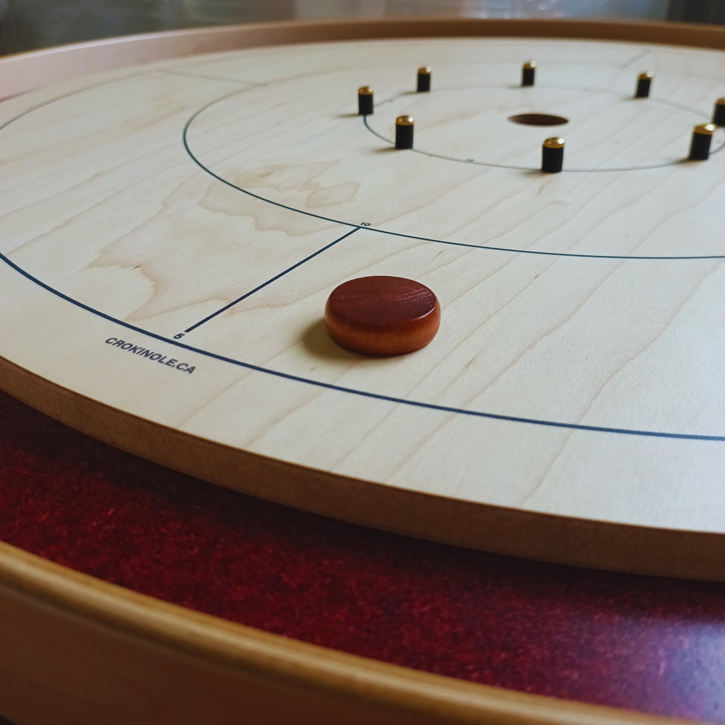 26 Crokinole Discs (Purple & Walnut Stain)