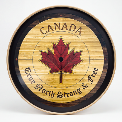 True North Strong & Free - Tournament Style Crokinole Board Game Set