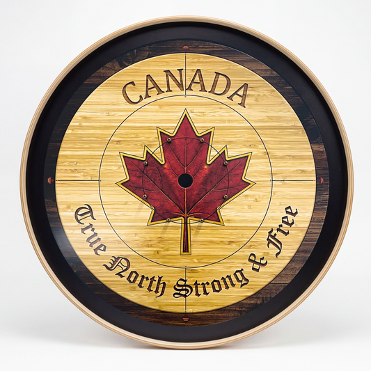 True North Strong & Free - Tournament Style Crokinole Board Game Set