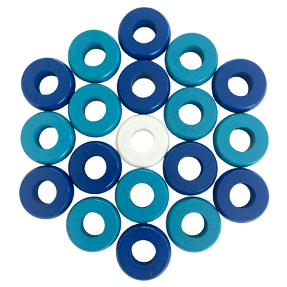 32 Blue and Light Blue Carrom / Pichenotte Rings