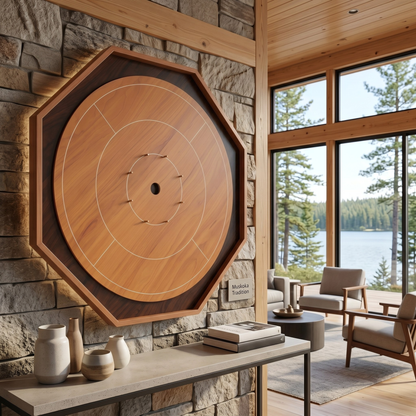 The Crokinole King - Large Octagonal Crokinole Board - Tournament Size Playing Surface