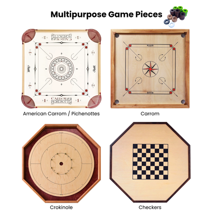 32 Lime Green and Walnut Carrom / Pichenotte Rings