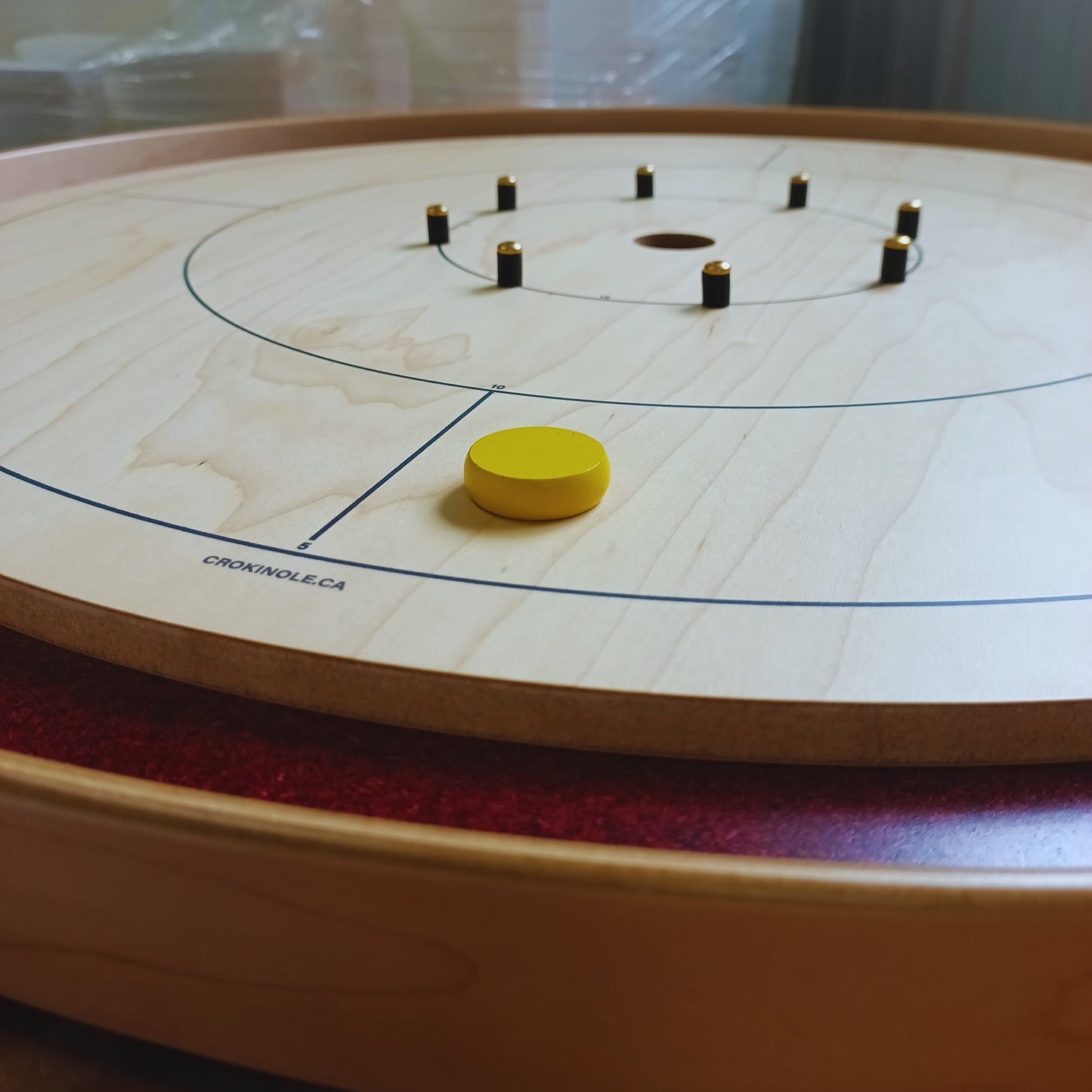 26 Crokinole Discs (Natural & Yellow)