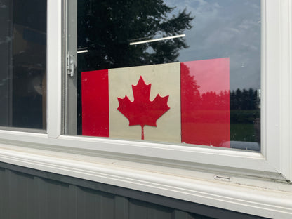 Crokinole Canada Wooden Flag