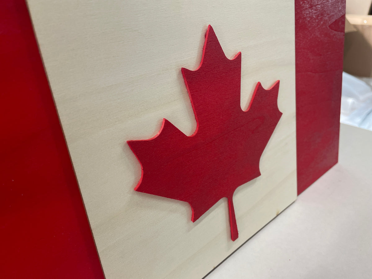 Crokinole Canada Wooden Flag