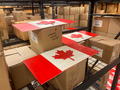 Crokinole Canada Wooden Flag