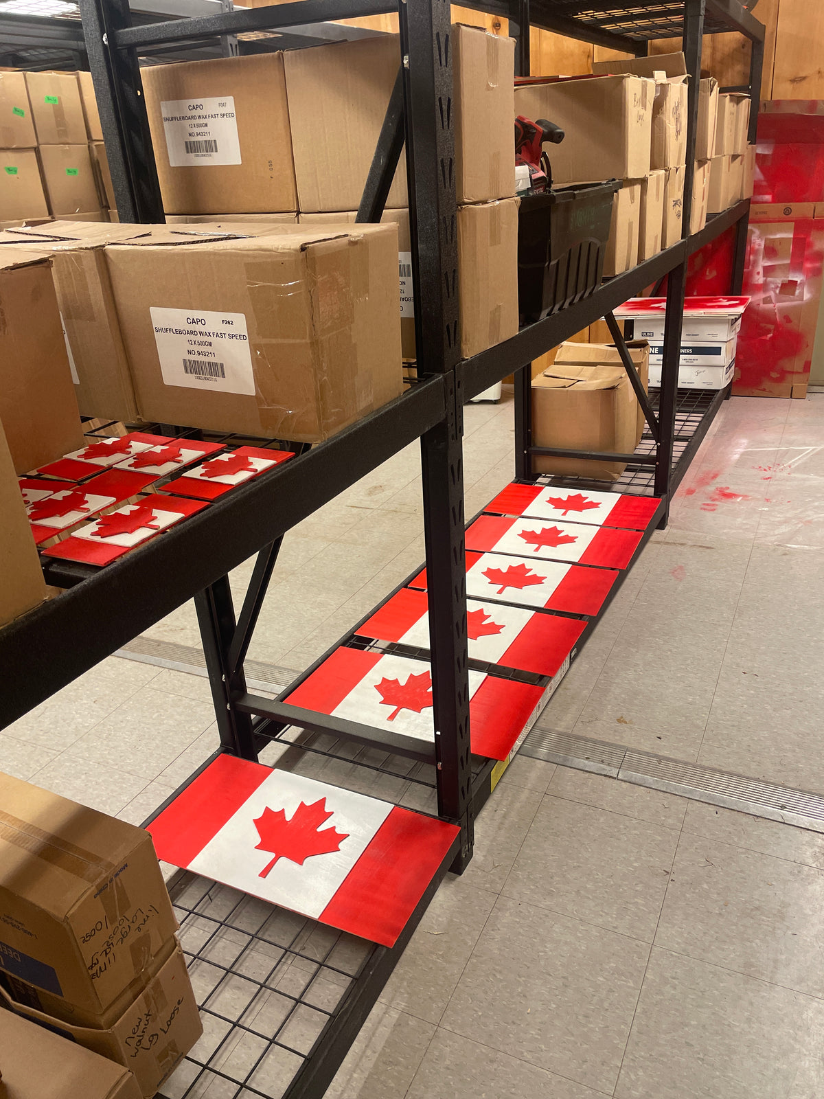 Crokinole Canada Wooden Flag