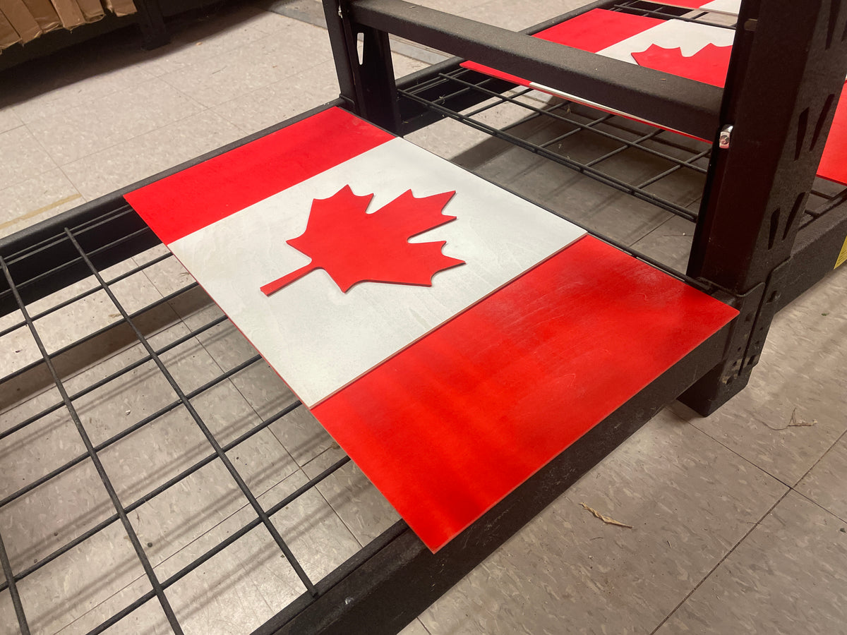 Crokinole Canada Wooden Flag