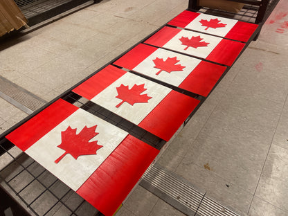 Crokinole Canada Wooden Flag
