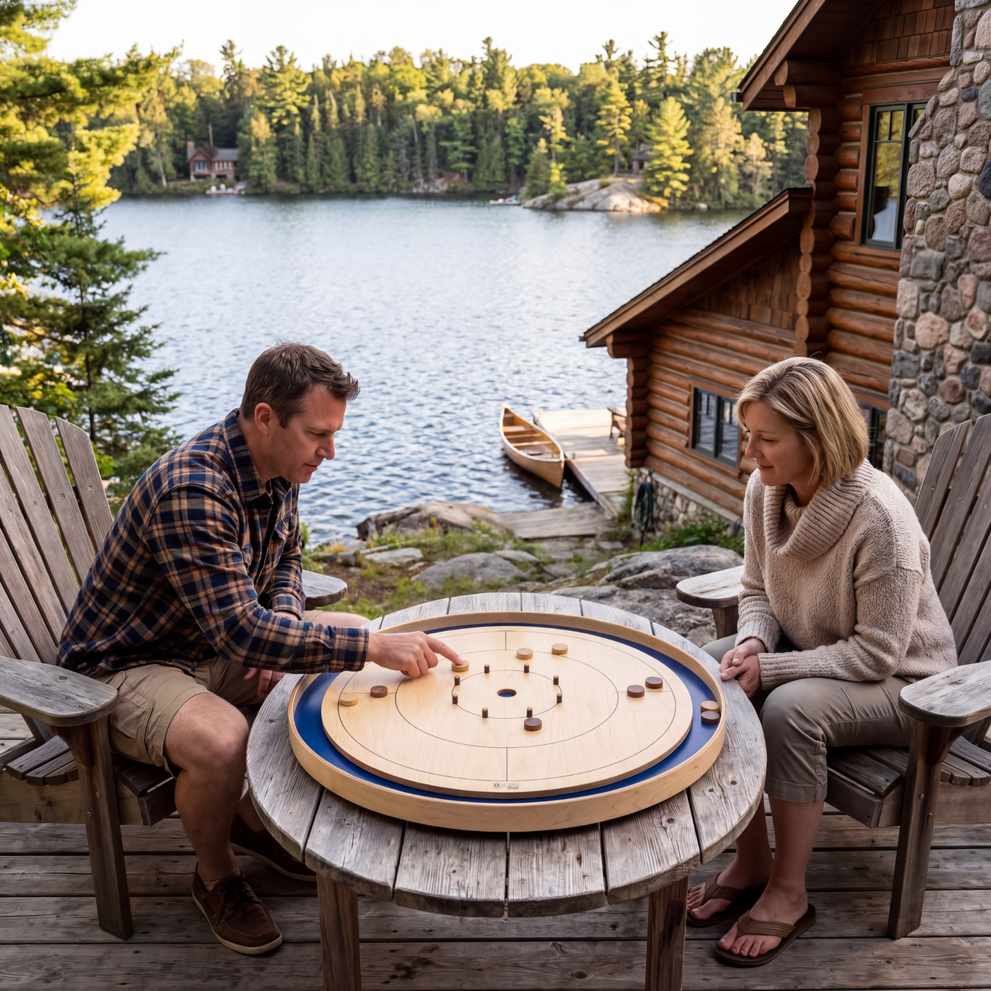 The Royal Blue by Crokinole Canada - Tournament Board Game Set - Meets NCA Standards