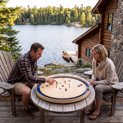 The Royal Blue by Crokinole Canada - Tournament Board Game Set - Meets NCA Standards