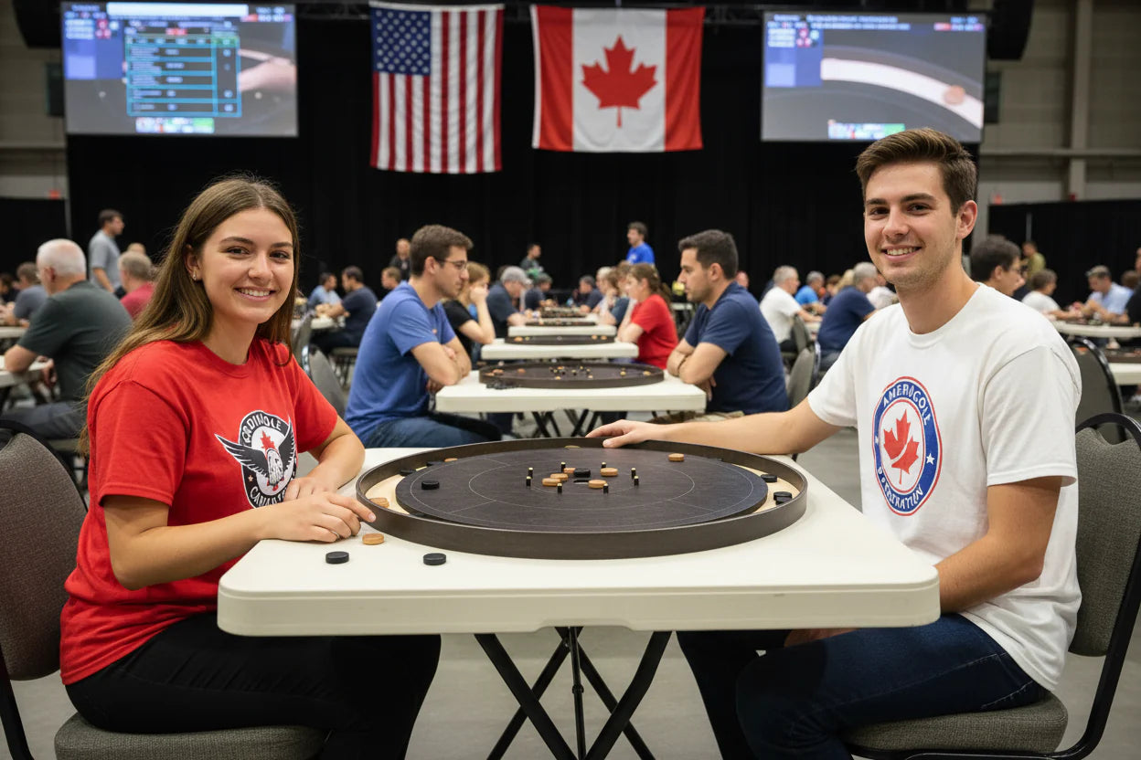 The Gray Maple by Crokinole Canada - Tournament Crokinole Board Game Set - Meets NCA Standards