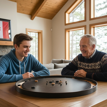 The Gray Maple by Crokinole Canada - Tournament Crokinole Board Game Set - Meets NCA Standards