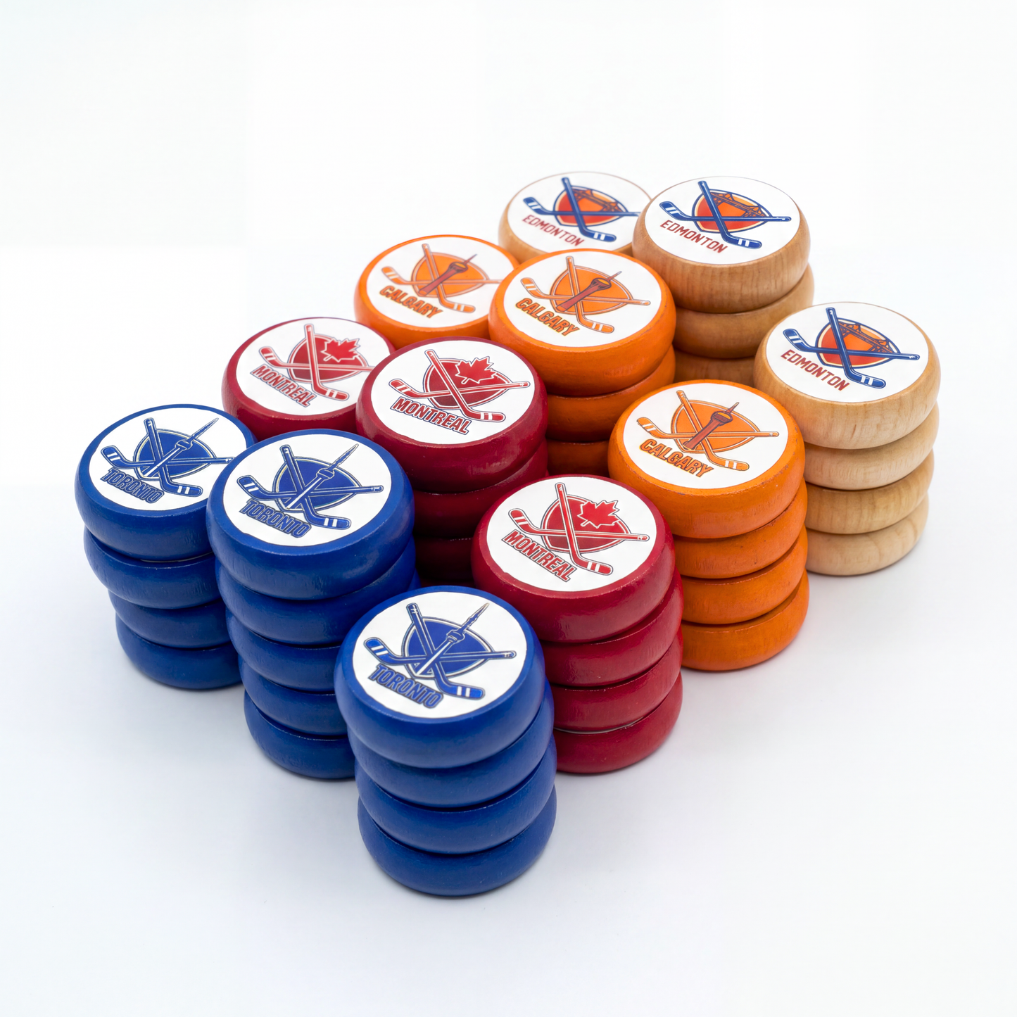 4 Player Crokinole Disc Party Pack (52 Discs) - Hockey Edition