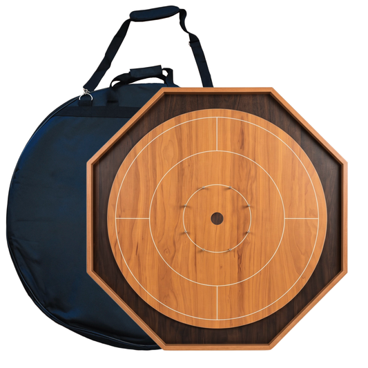 The Crokinole King Bundle - Large Octagonal Crokinole Board - Tournament Size Playing Surface