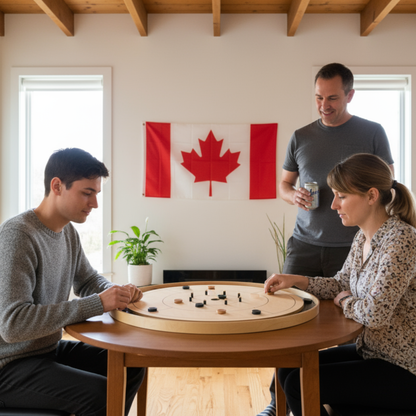 The Crokinole Canada Board (No Branding) - Tournament Board Game Set - Meets NCA Standards