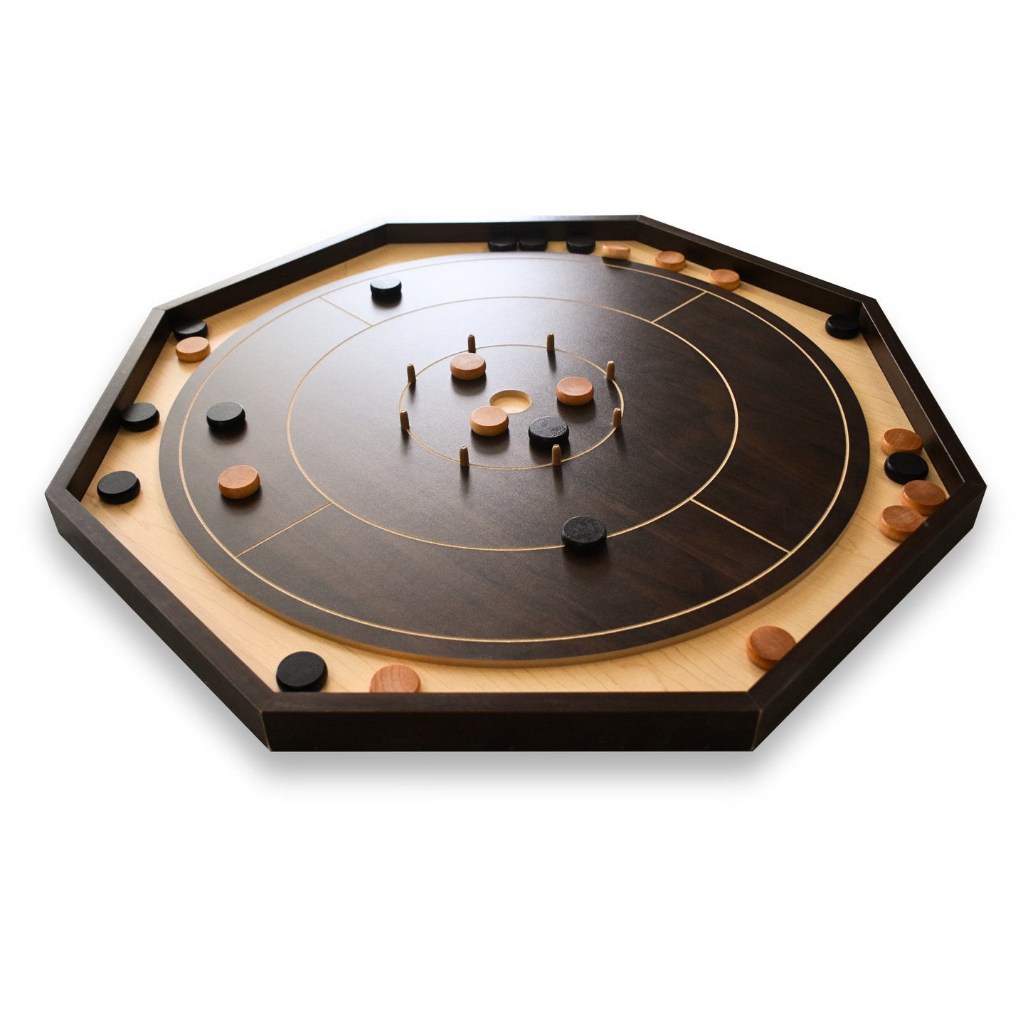 Walnut Crokinole Board - Ultimate Crokinole Bundle