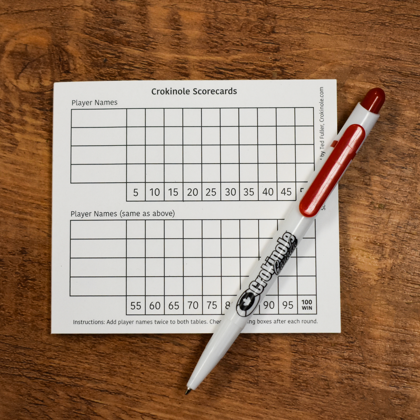 Crokinole Score Sheets - Pad of 50 Sheets - Easy Scoring for Beginners