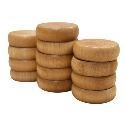 13 Natural Wood Crokinole Discs (Half Set)