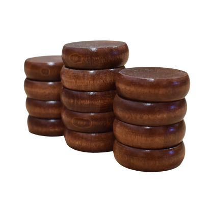 13 Walnut Stain Crokinole Discs (Half Set)
