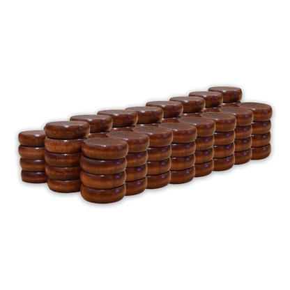 100 Walnut Color Wood Crokinole Discs